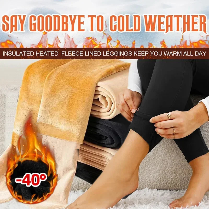 Women Winter Leggings Warm Leggins Waist Solid Velvet Thickened