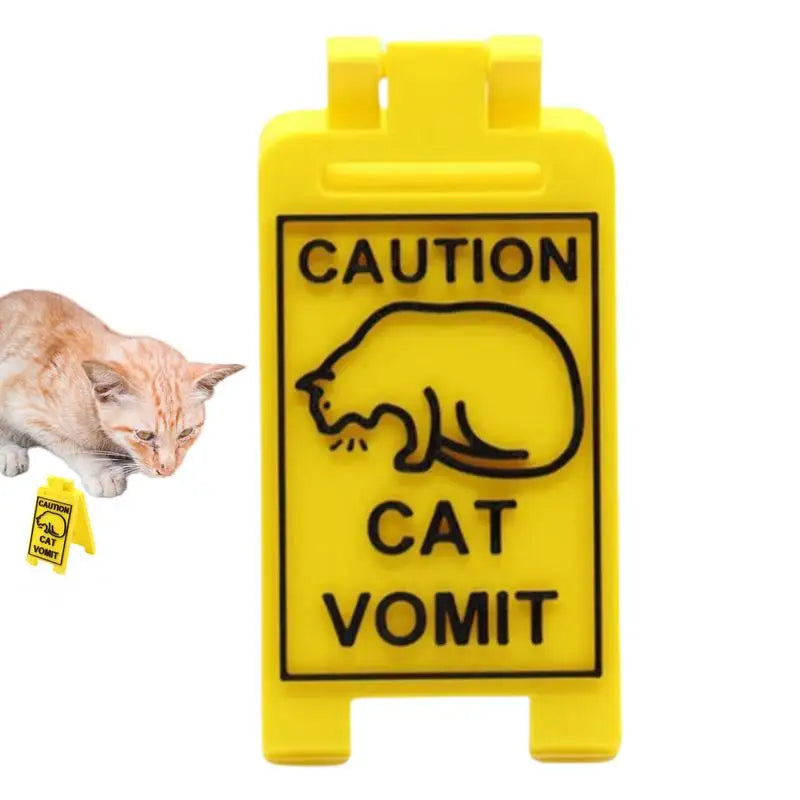 Cat Vomit Sign Funny Creative Dog Caution Urine Attention Lovers Pet