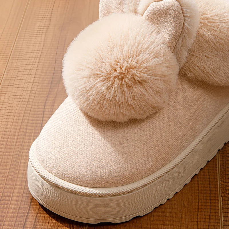 Fashion Fur Slippers Women Men Winter Warm Ankles Cozy Furry Slides