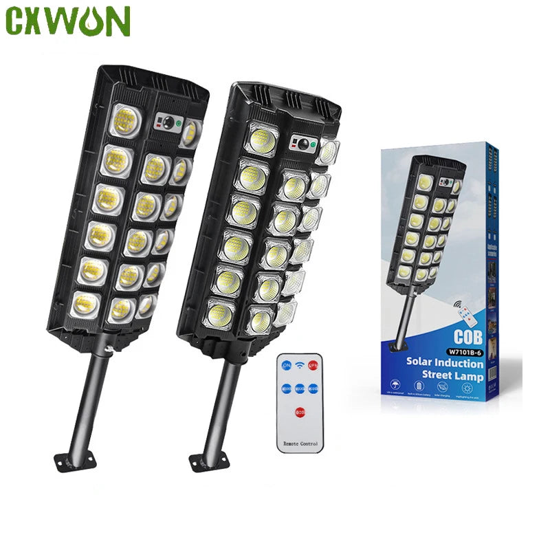 Solar Power Street Light Motion Sensor LED Solar Led Outdoor Lighting 3 Mode Lighting IP66 Waterproof COB Security Lamp for Yard Zpaxo