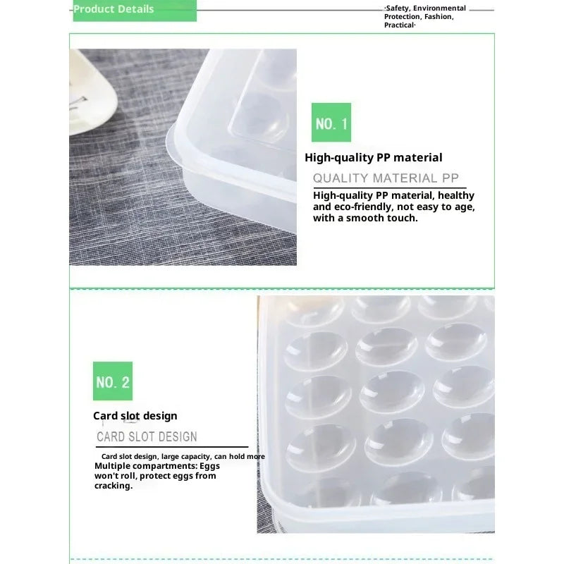 Hot 1PC 30 Grids Large Capacity Egg Box Refrigerator Storage Box Plastic Food Preservation Egg Storage Refrigerator Storage Box Zpaxo