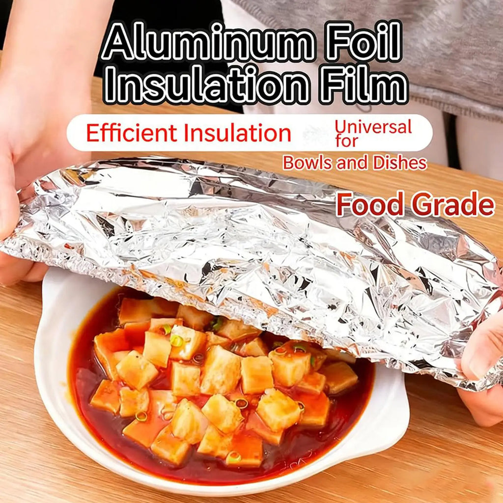 Reusable Aluminum Foil Elastic Covers Heat Retaining Lid Food Fresh