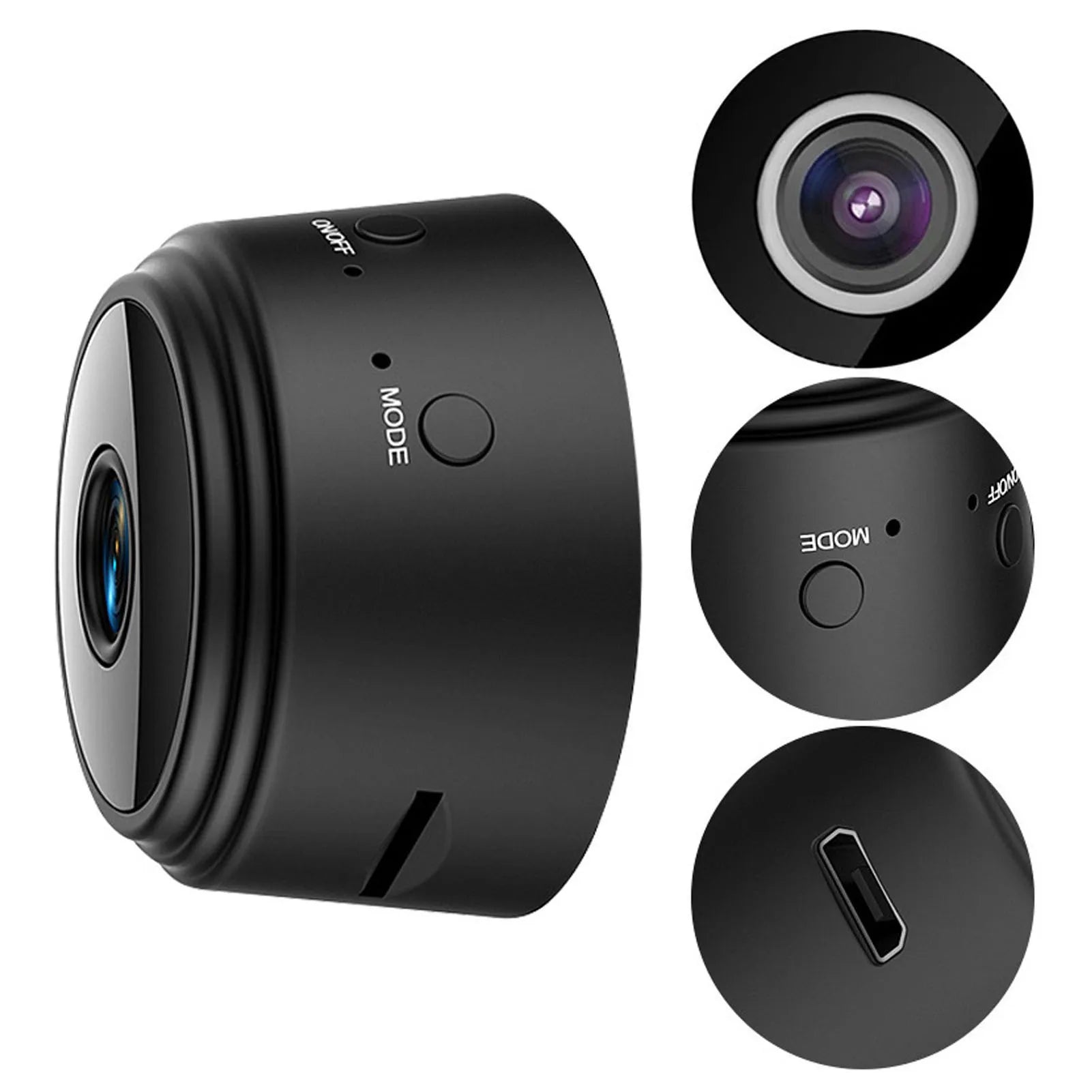 Mini Camera Magnetic Back Cover 1080P HD Wireless Home Office