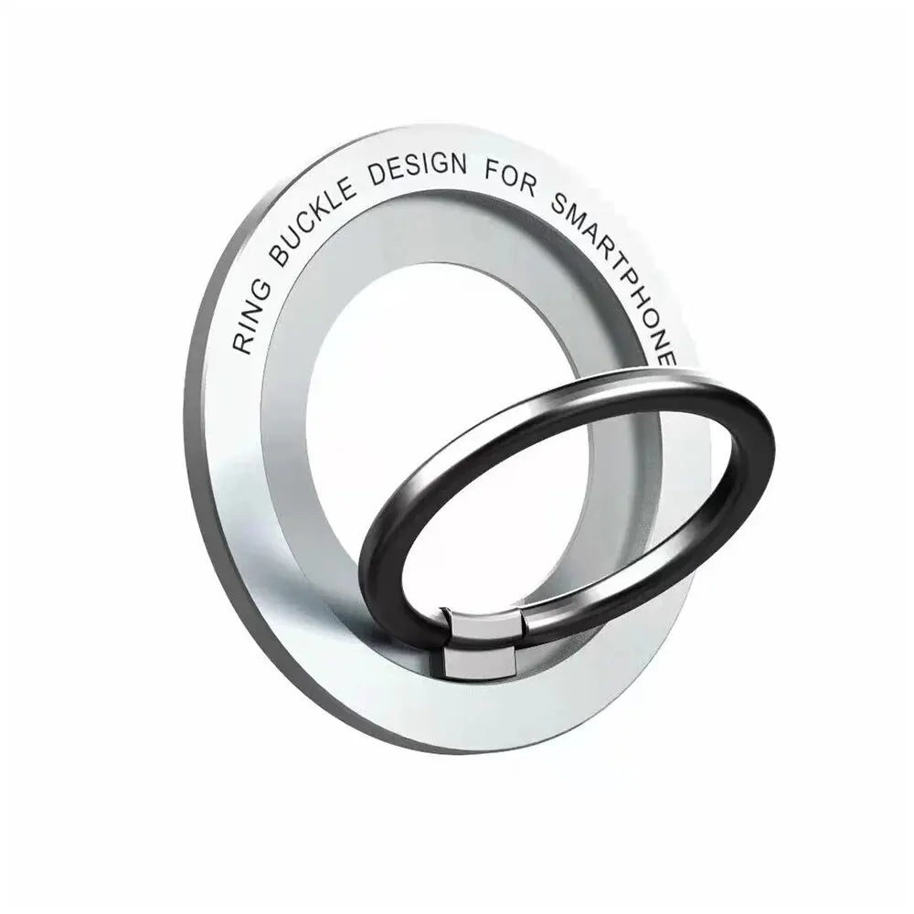 Magnetic Phone Ring Holder For MagSafe Phone Ring Grip Finger Ring Kickstand Metal Phone Grip For Samsung iPhone 16 15 14 Series Zpaxo Silvery