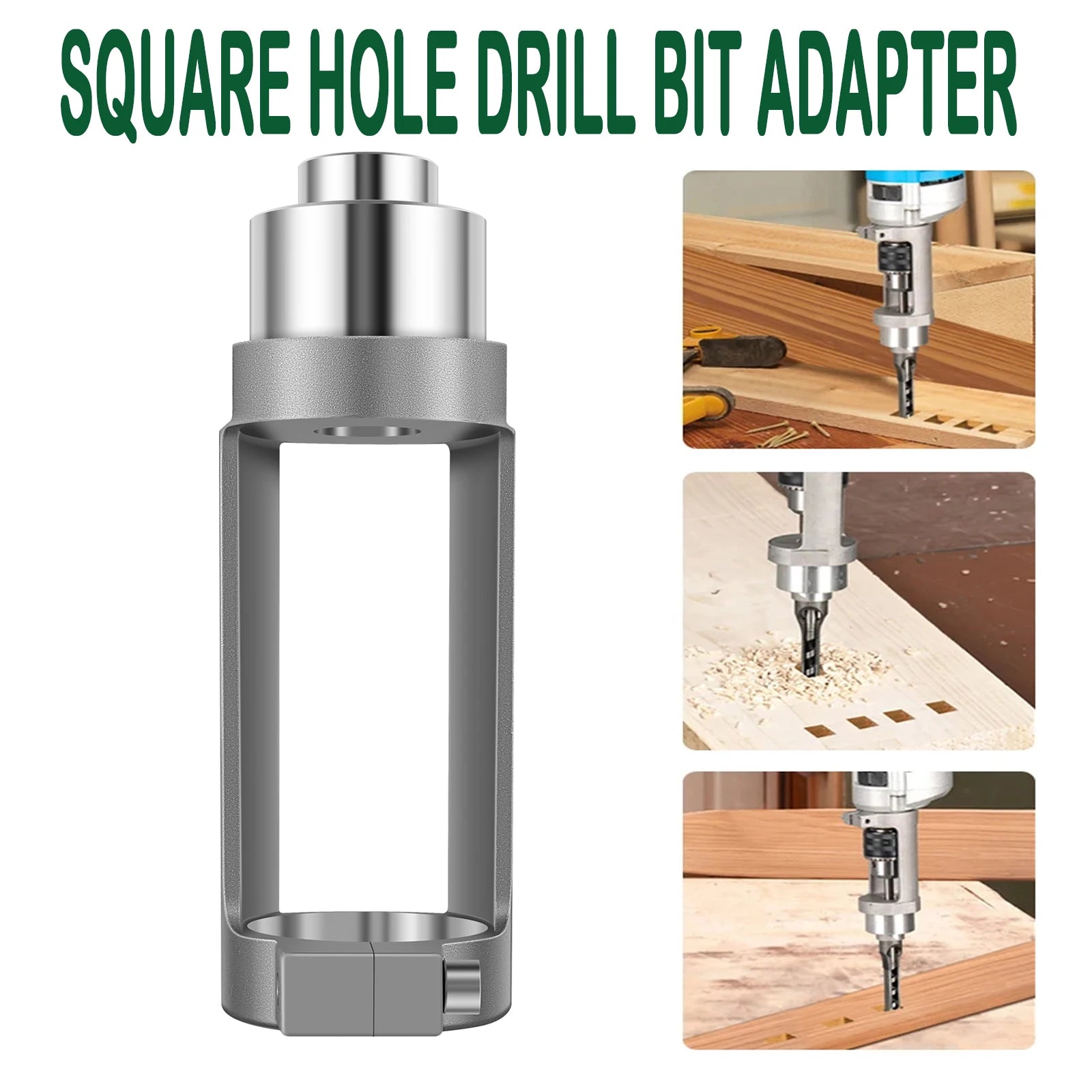 Square Hole Drill Fixed Bracket Cast Aluminum Professional Precise Woodworking Tool Durable Drill Bit for Hand Electric Drill Zpaxo