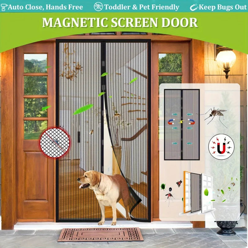 Self-closing Magnetic Insect Screen Invisible Door Screening Curtain