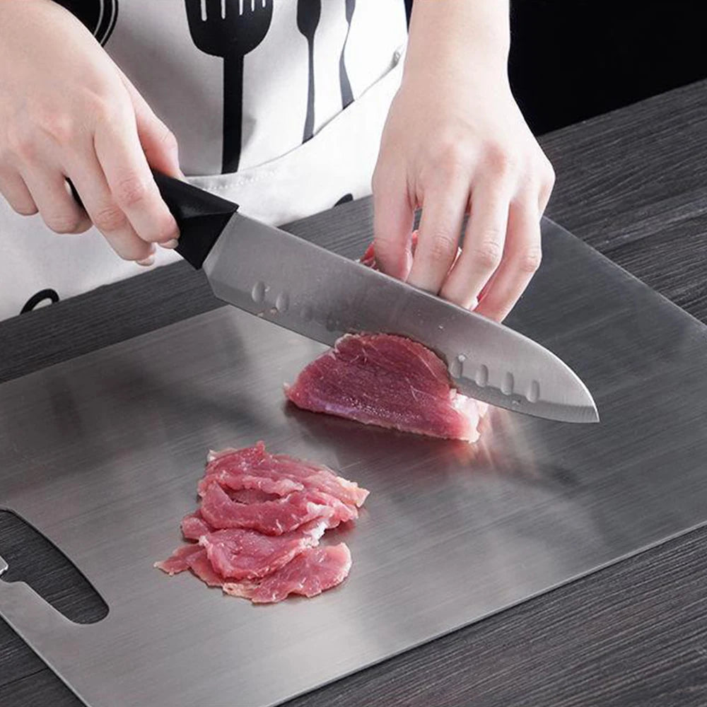 Double-Sided Stainless Steel Cutting Board | Kitchen & BBQ