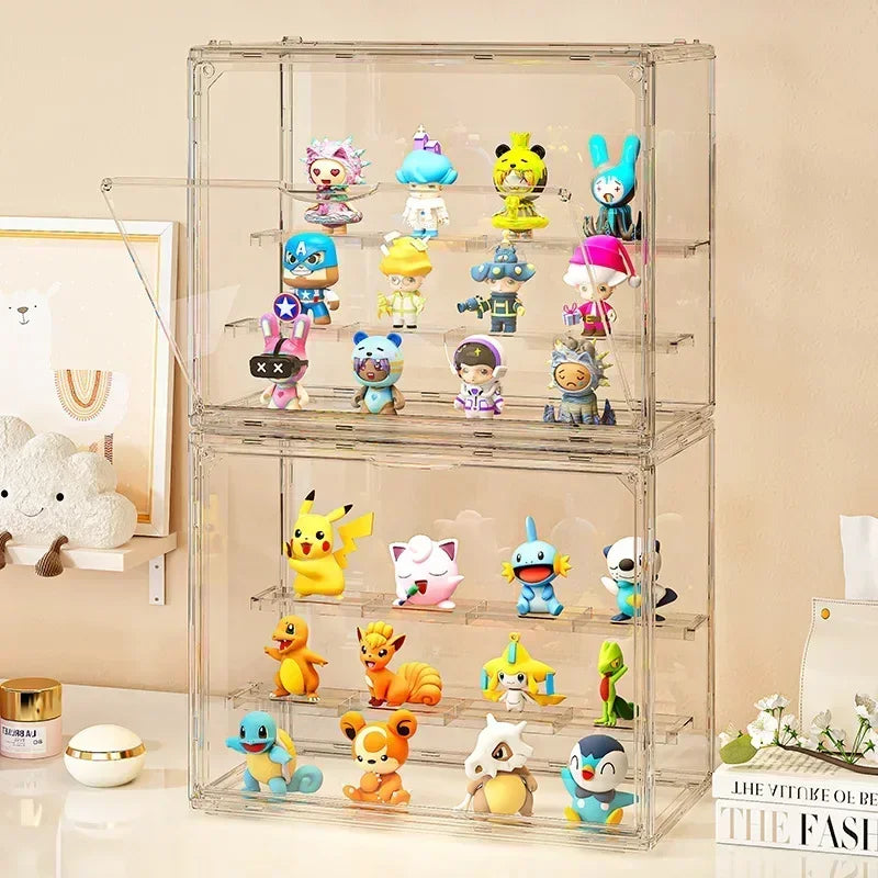 Acrylic Showcase Clear Display Stand Collectible Figures Blind Box Zpaxo