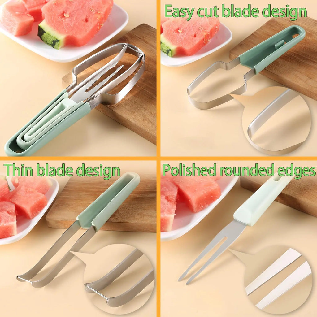 1 Watermelon Fork Slicer Cutter Stainless Steel Fruit Cutting Tool Zpaxo