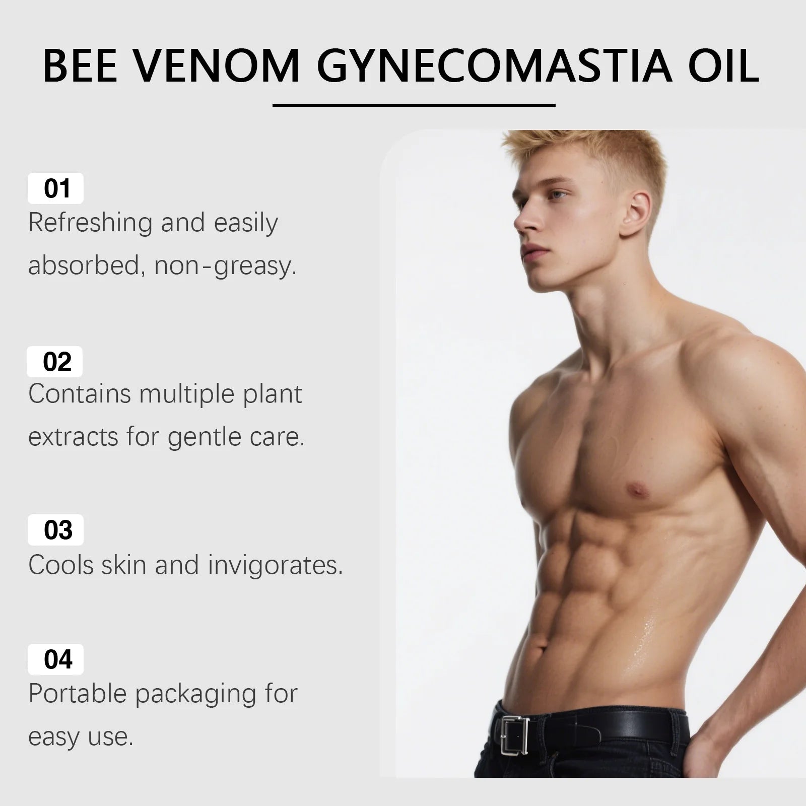 Men's Bee Venom Chest Firming Sculpting Massage Oil – 15ml Chest Firming Oil Zpaxo