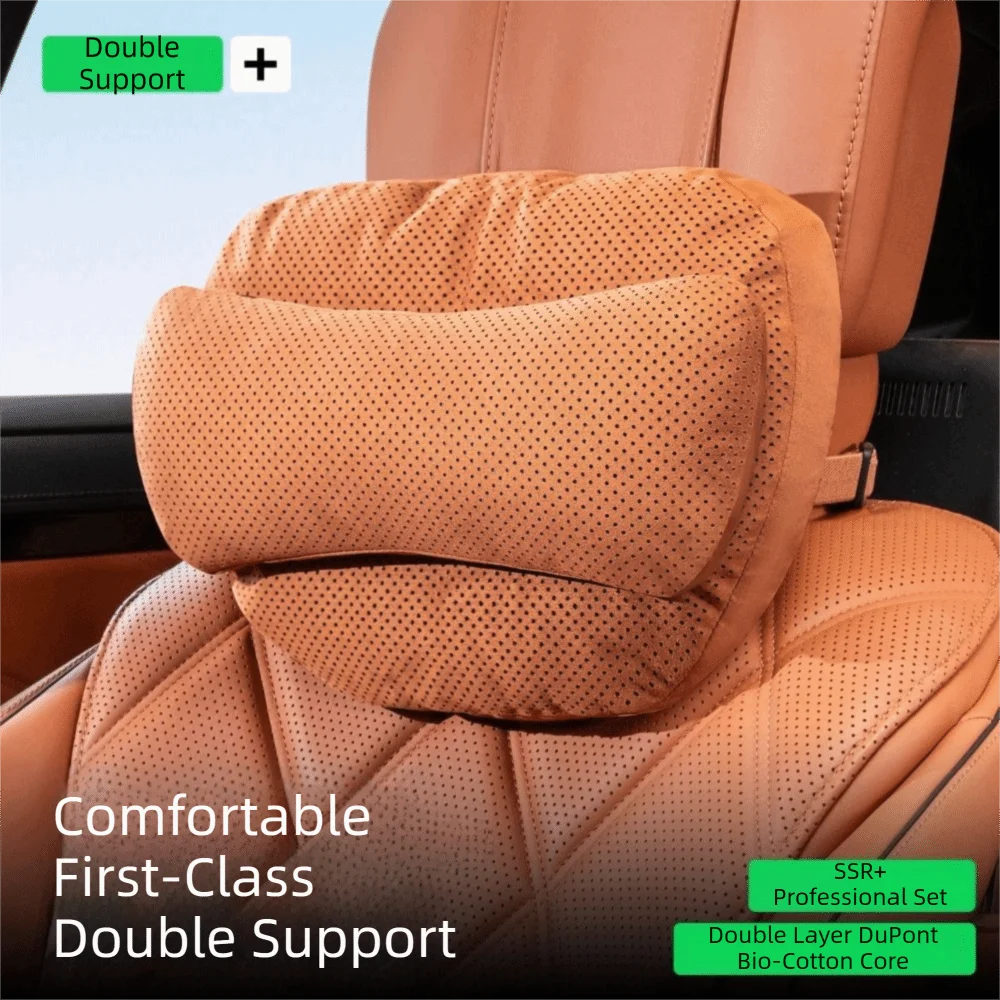 Suede Memory Cotton Car Neck Pillow Breathable Ergonomic Support Zpaxo