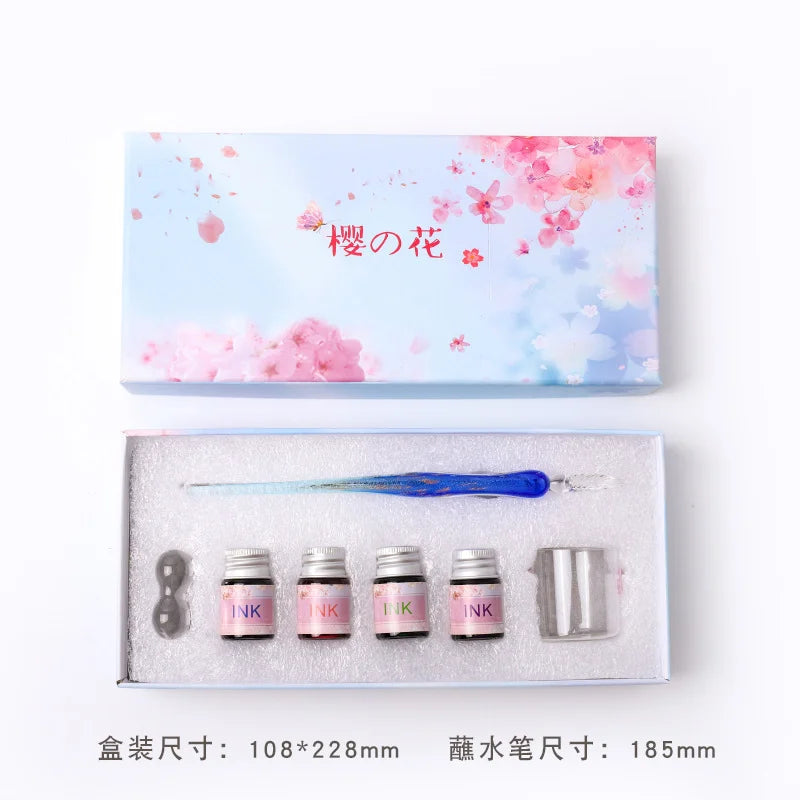 Sakura Glass Dip Pen Set – Gradient Color Gift Box