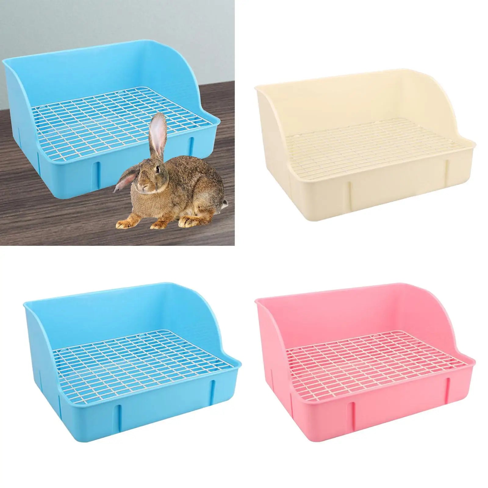 Rabbit Litter Box for Cage Bedpan Small Animals Litter Tray Potty Trainer for Guinea Pigs Bunny Chinchillas Ferrets Rats Zpaxo