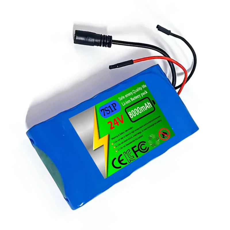 7S1P -24V 18650rechargeable Lithium Battery Pack 8000mAh with BMS Protection Board 29.4V 2A Charger Monitoring Unicycle Battery Zpaxo
