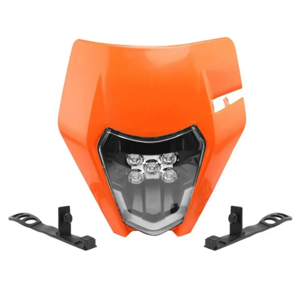 12V 5A Motorcycle Headlight Plate KTM Universal Motocross Headlamp Zpaxo Orange