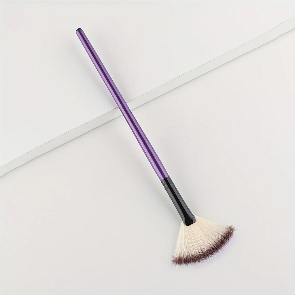 1pc Fan Shaped Highlight Brush Contour Brush Blending Highlighter Makeup Brush Face Loose Powder Brush Cosmetic Beauty Tools Zpaxo