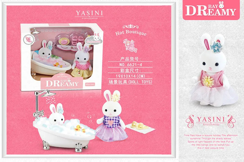 Little Rabbit Dresser Lovely Scene Play Toys Simulation Modelling
