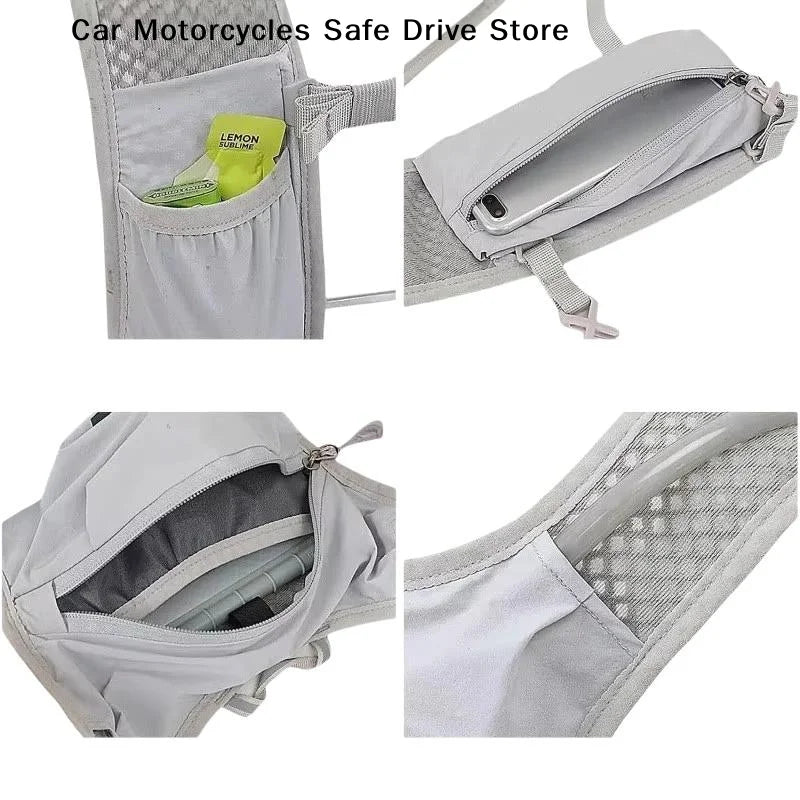 Running Water Bottle Storage Vest Men Women Lightweight Reflective