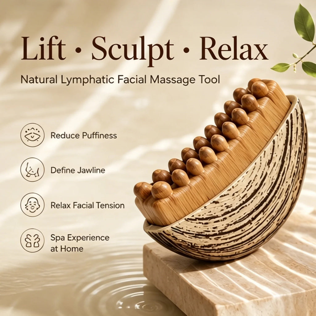 Lymphatic Contour Face Brush – Gua Sha & Drainage Massager Facial Massage Tool Zpaxo