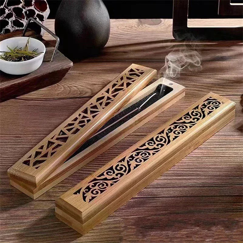 For Incense Storage And Burning Natural Bamboo Incense Burner With Laying Plate - Aromatherapy Wooden Box 1pc Zpaxo