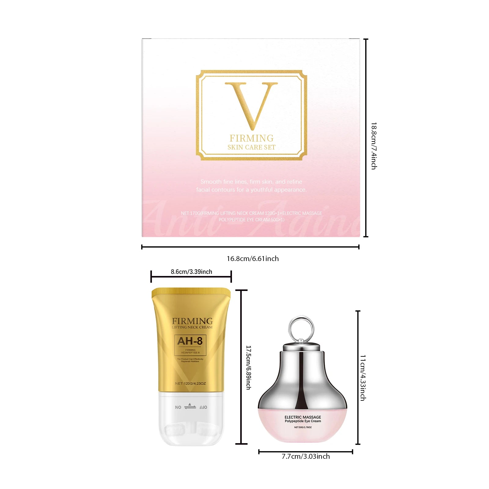 Hoygi AH-8 Firming Neck Cream & Electric Eye Cream Set Anti-Aging Skincare Set Zpaxo