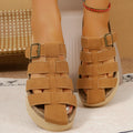 Trend Women Slippers Platform Slides Lightweight Baotou Shoes Outdoor Zpaxo Khaki 35