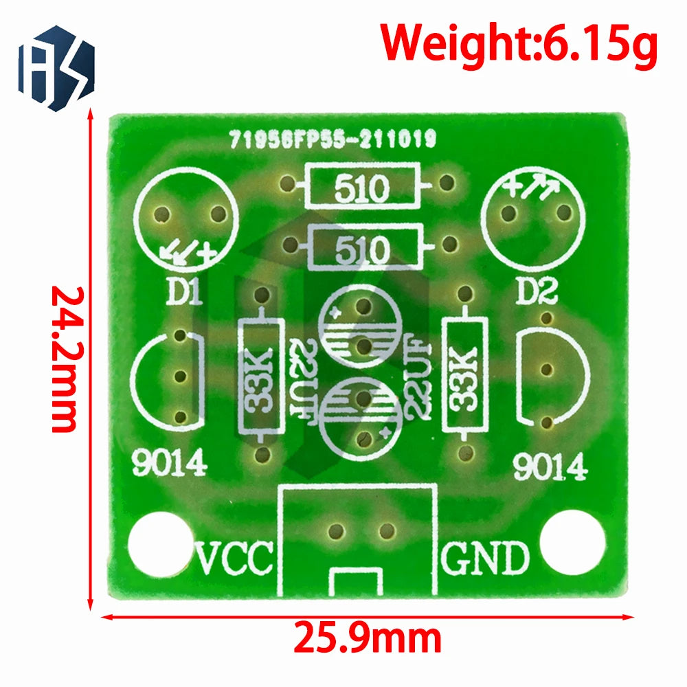DIY Kit 5MM LED Simple Flash Light Circuit Simple flashing Leds Circuit Board Kits Electronic Production Suite Parts Zpaxo