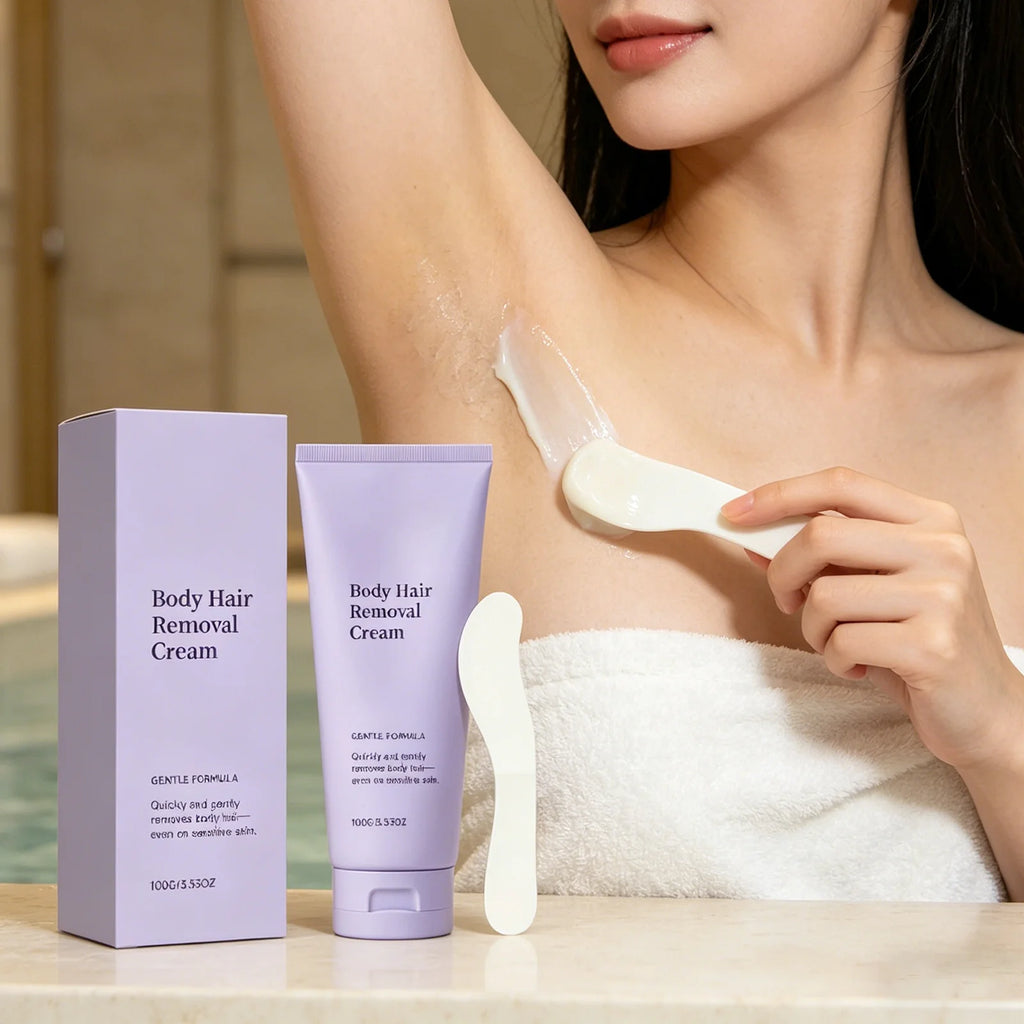 Depilatory Cream Body Hair Removal Soothing Nourishing Moisturizer Sensitive Skin Care Shea Butter Gentle Silky Smooth Skin 100g Zpaxo