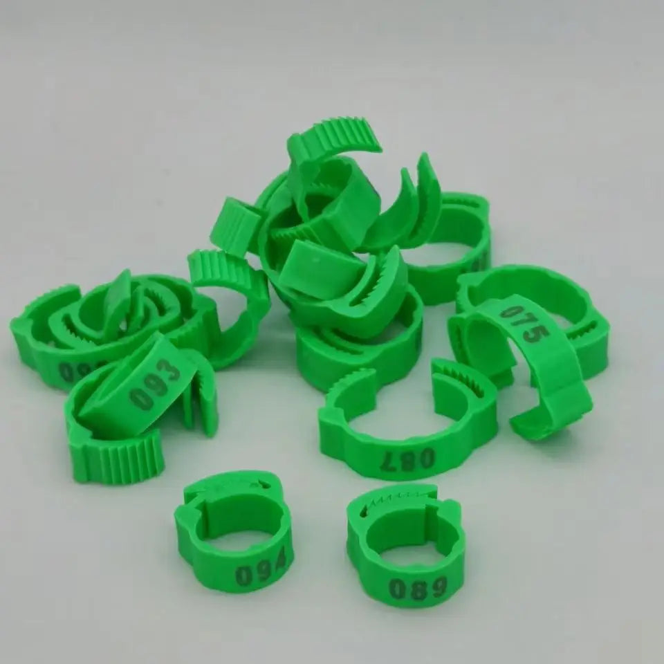 Chicken Foot Ring Label Buckle Plastic Adjustable Poultry Leg Snap Zpaxo green