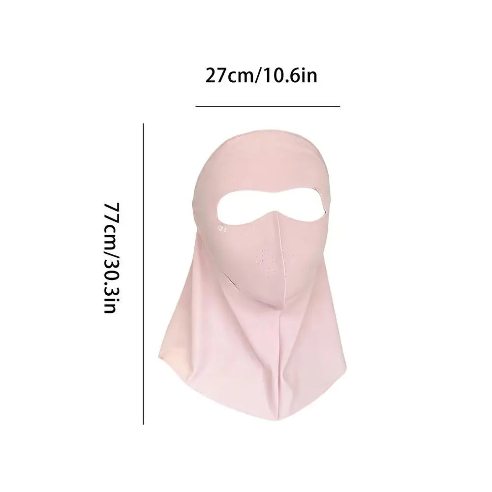 UPF 50+ Ice Silk Sun Face Mask – UV & Neck Protection UV Protection Face Mask Zpaxo Pinks