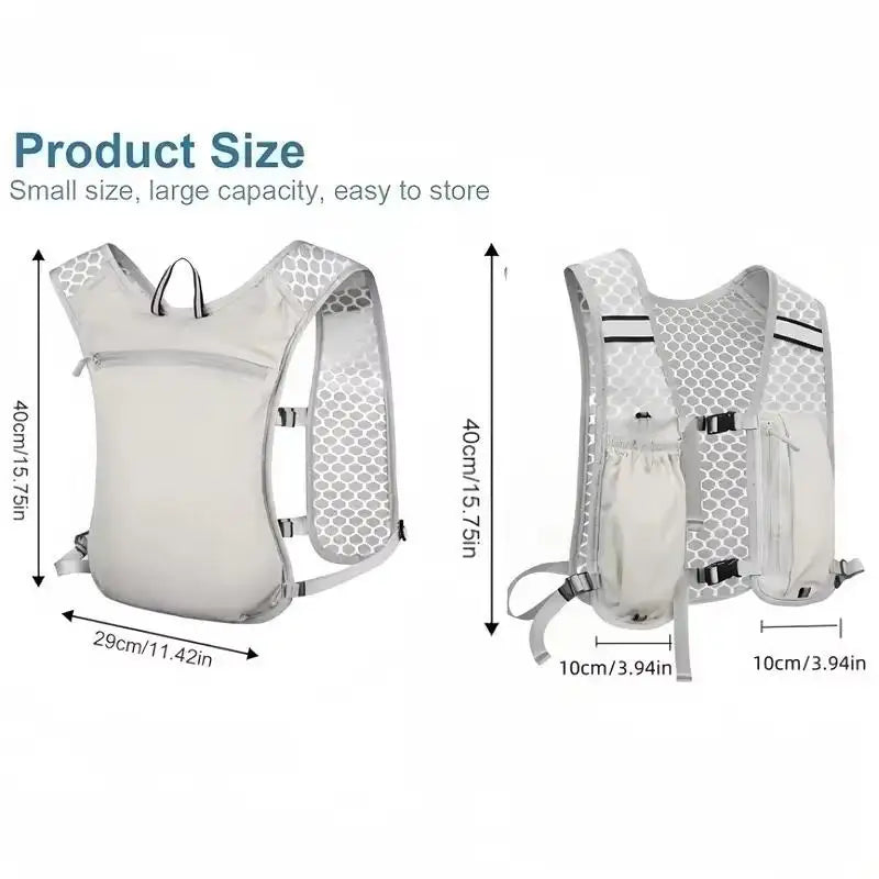 Running Water Bottle Storage Vest Lightweight Reflective Hydration Zpaxo