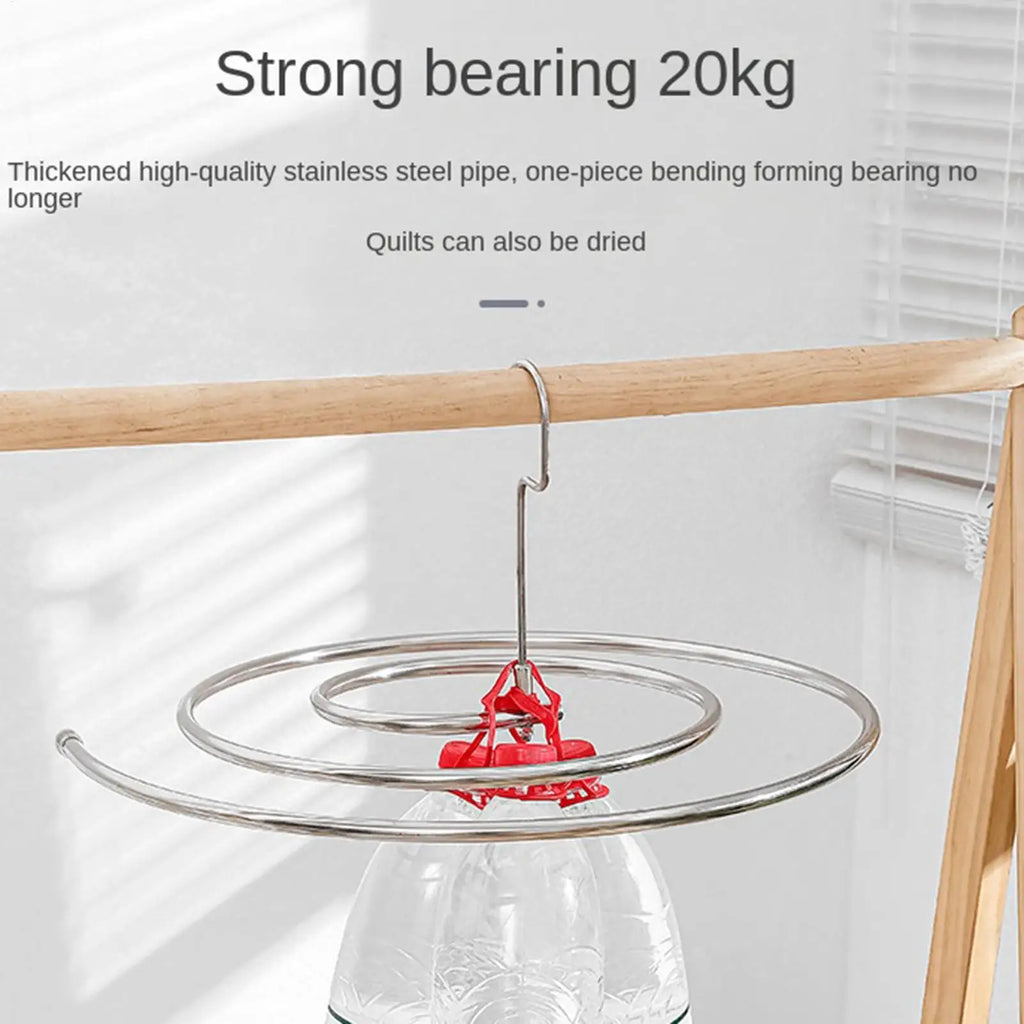 Spiral Sheet Hanger Foldable Stainless Steel Spiral Drying Rack Space Saving Bedspread Hanger for Bedspread Coverlet Mattress Zpaxo