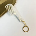 Cute Small Comb Keychain Portable Colorful Pocket Detangling Brush Zpaxo White