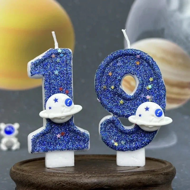 Boys Space Universe Birthday Number Candle Cake Topper Cake Topper Zpaxo