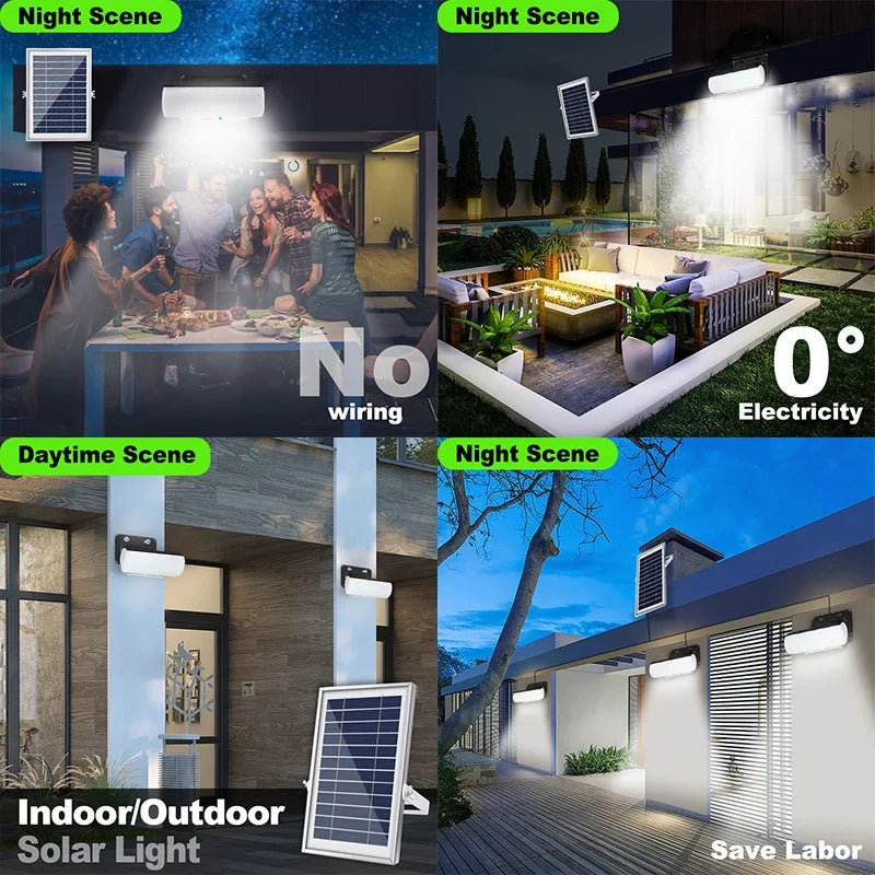 Dimmable Solar Lamp Motion Detector Indoor LED Light 5m Cable Zpaxo