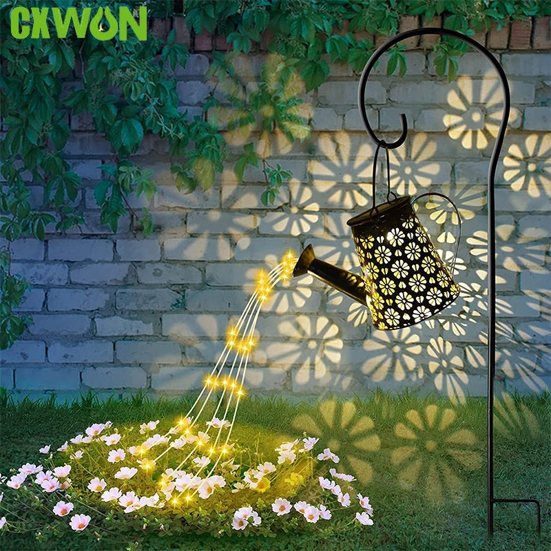 LED Solar Light Garden Waterproof Retro Metal Hanging Watering String Zpaxo