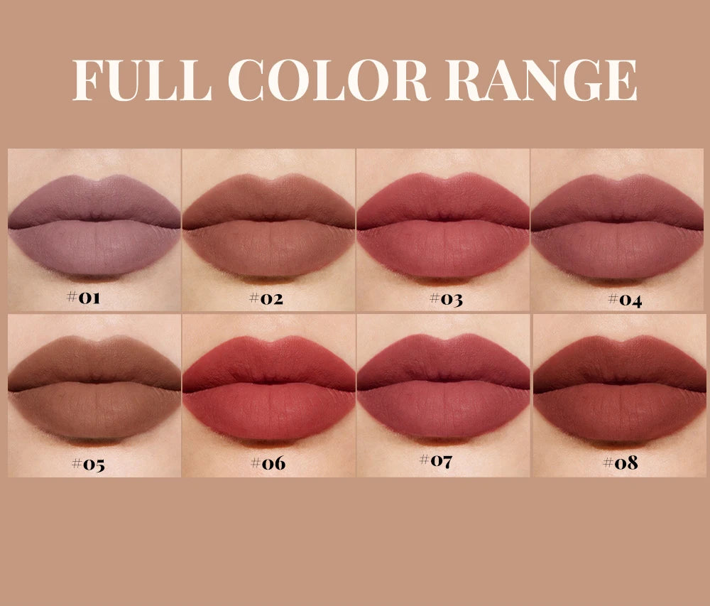 Velvet Matte Lip Gloss Matte Velvet Smooth Easy Dimensional Plumping Lipstick -To-Apply Square Tube Lip Gloss Waterproof Three Zpaxo