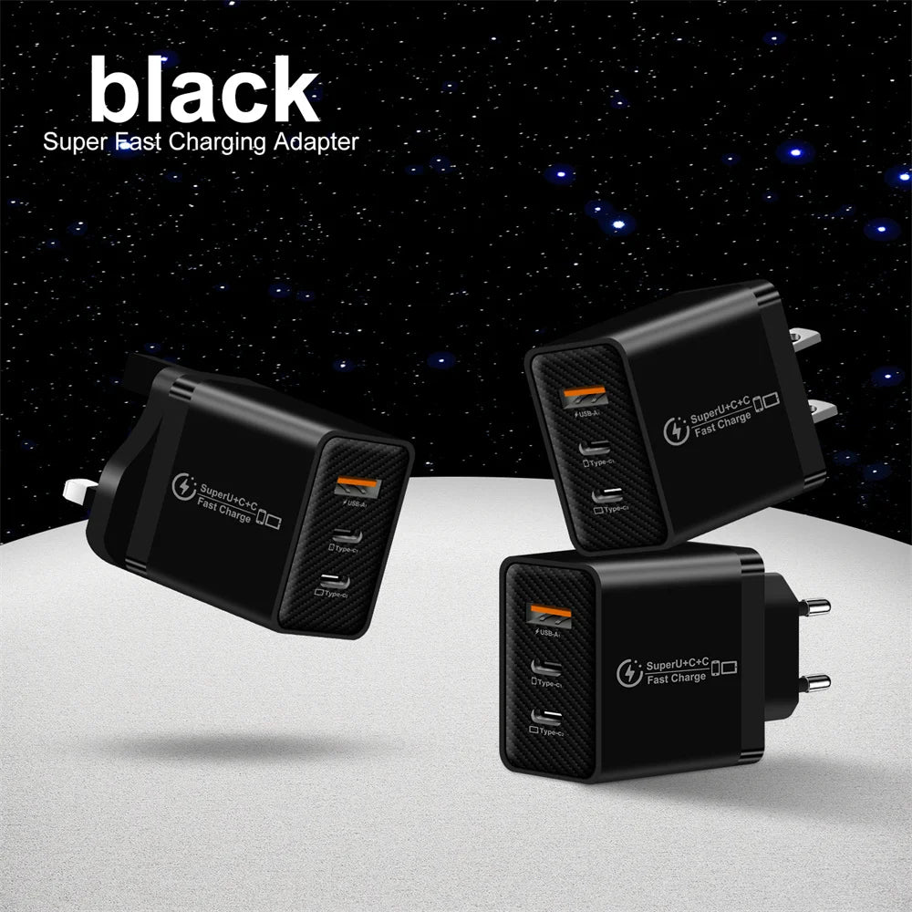 3-in-1 48W USB-C Fast Wall Charger – iPhone, Samsung, Android USB-C Wall Charger Zpaxo