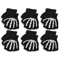 Skeleton Skull Glow-in-the-Dark Fingerless Halloween Gloves