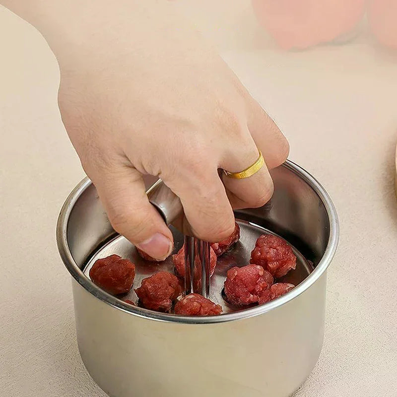 6/12 Hole Manual Meatball Machine Multifunctional Stainless Steel Meat Maker Home Kitchen Meatball Mold Meatball Making Set Zpaxo