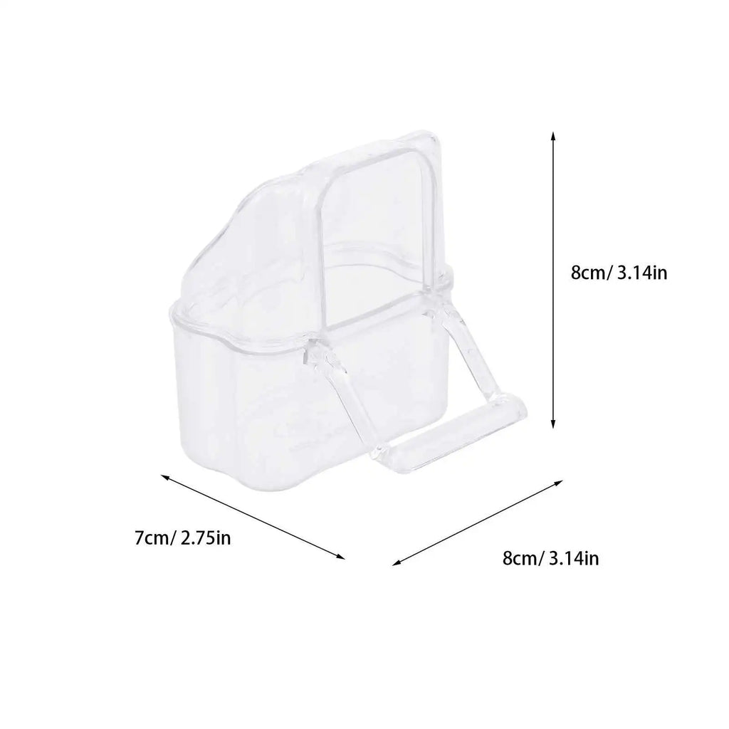 Acrylic Pet Bird Feeder Transparent Food Water Container Dispenser