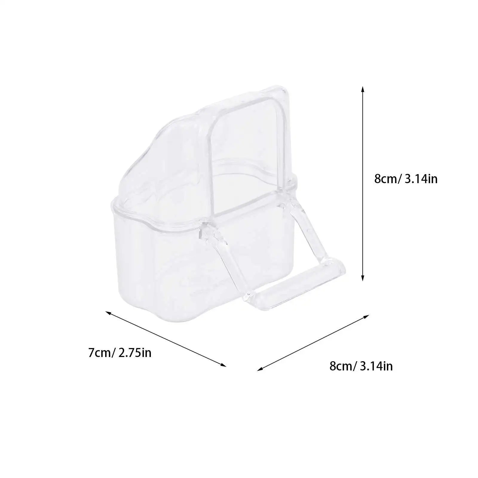 Acrylic Pet Bird Feeder Transparent Food Water Container Dispenser