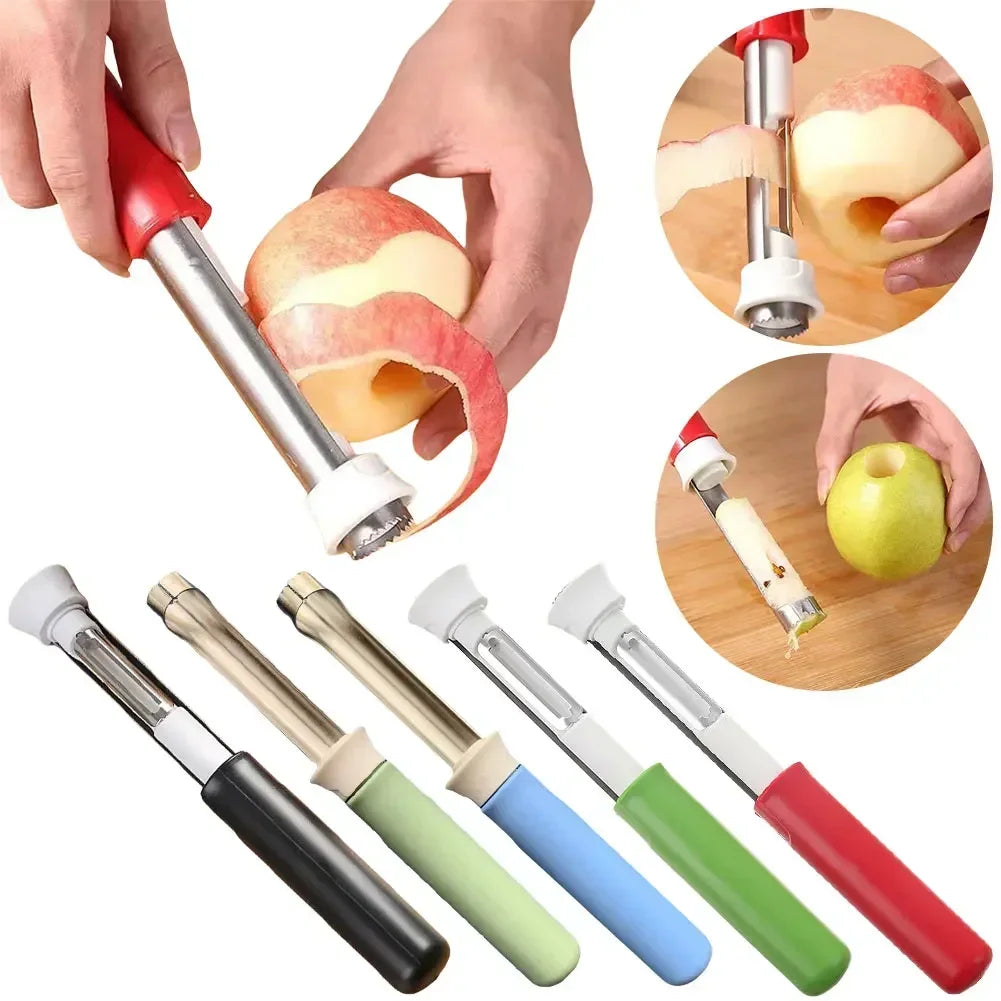 2026 Hot 2 in 1 Apple Peeler Telescopic Stainless Steel Apple Core Remover Fruit Corer Apple Seed Remover Kitchen Gadgets Tool Zpaxo