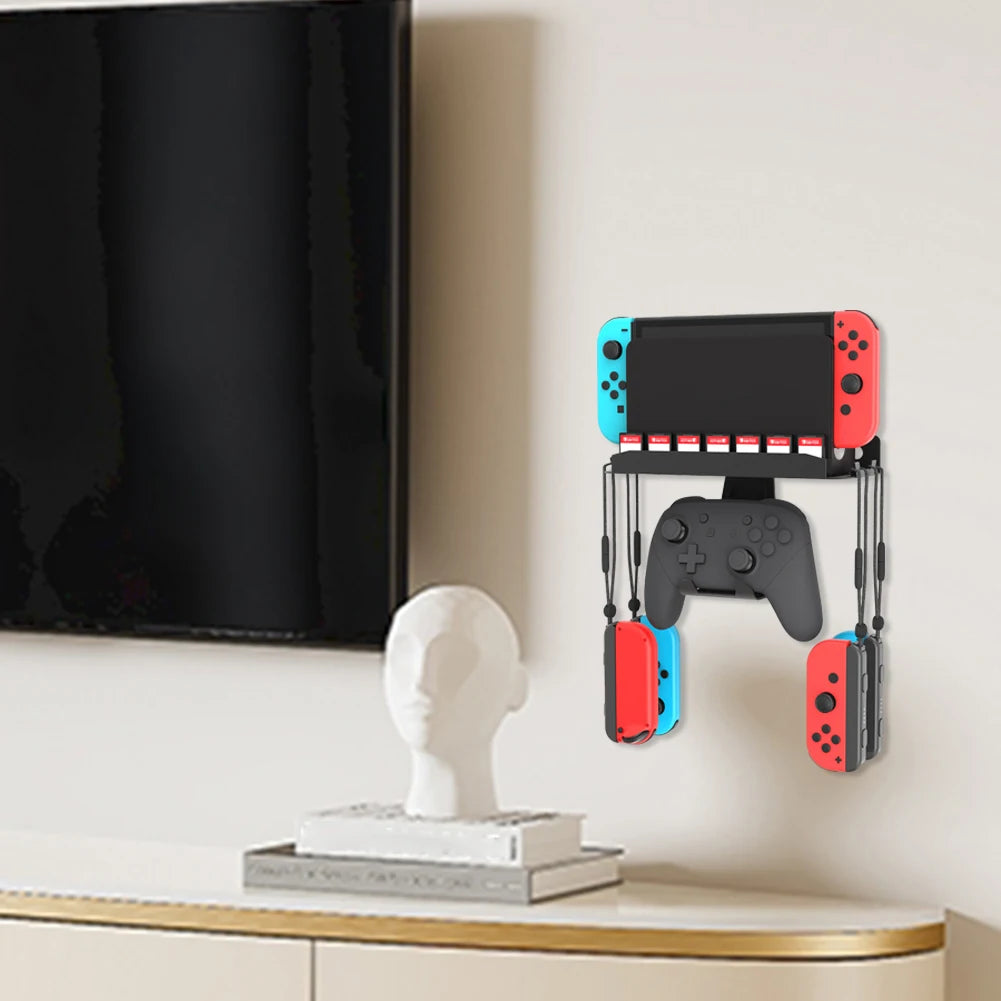 NS2 Oled Metal Wall Mount Bracket Hollowed Organizer Shelf Base Game