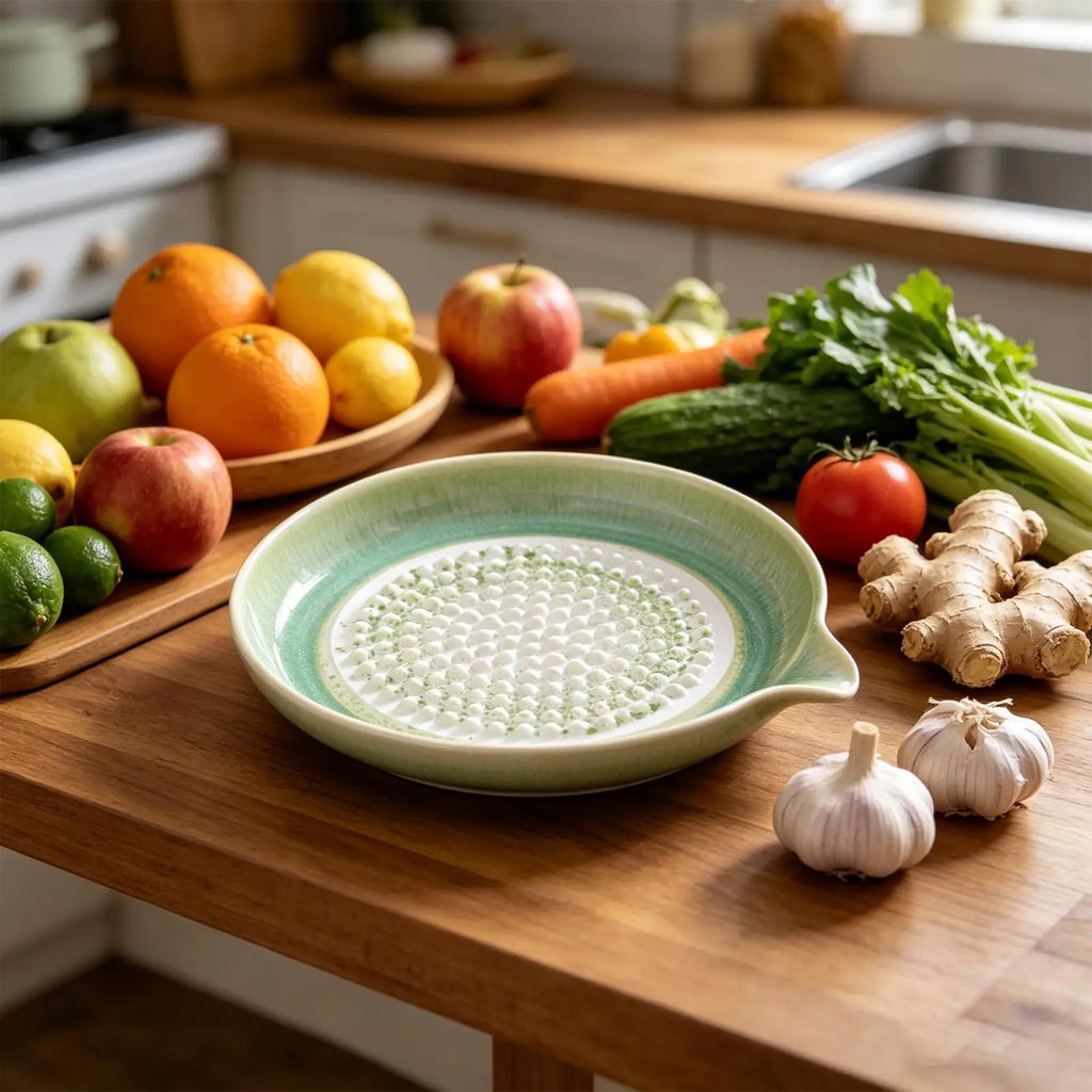 Garlic Plate Handmade Gradient Glaze Ceramic Grater Dish Bowl Home