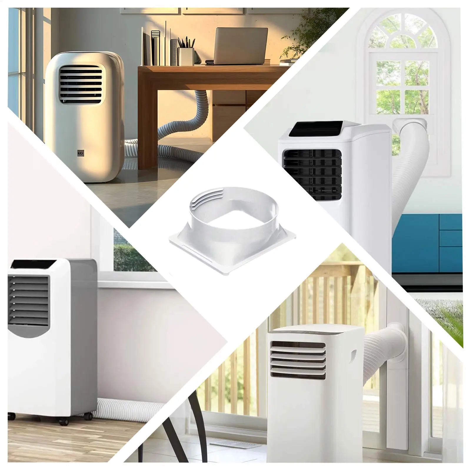 Portable Air Conditioner Hose Connector Square Round Window Adapter