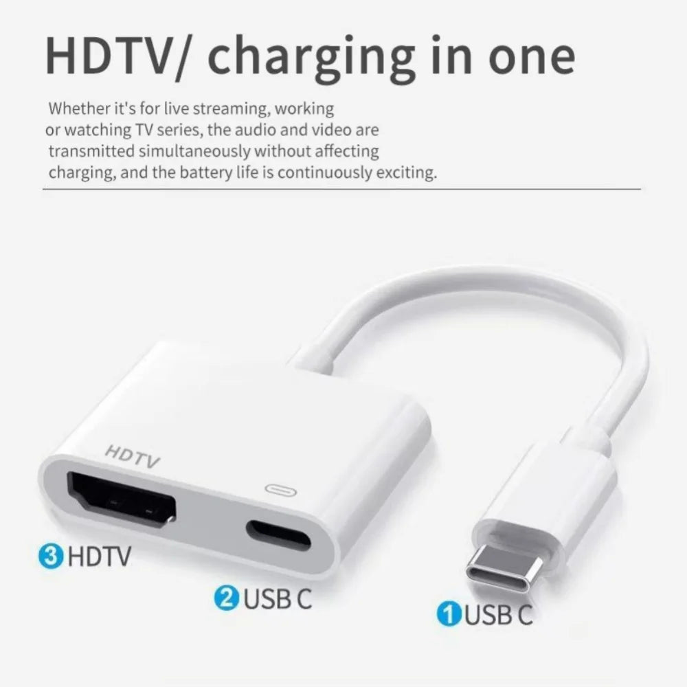 USB-C to HDMI Adapter 4K | iPhone 16 Pro to HDTV & Monitor HDMI Display Adapter Zpaxo