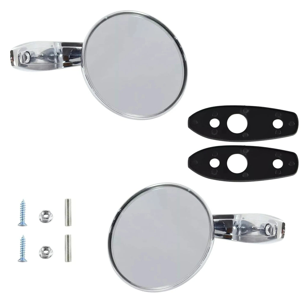 1 Pair Chrome Polished Outside Door Rearview Mirror Replacement Parts