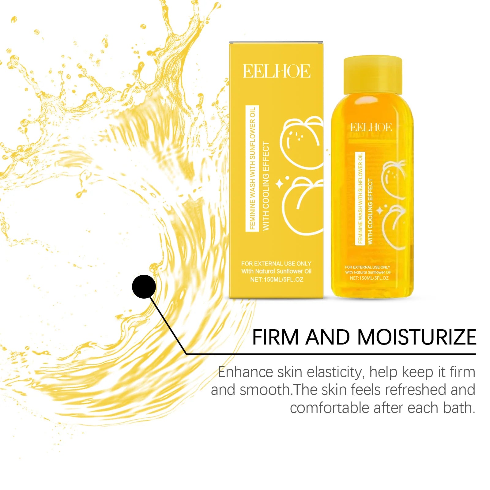 Female Body Wash with Natural Sunflower Oil Private Parts Cleansing Refreshing Oil Long-Lasting Fragrance Anti Itch Shower Gel Zpaxo