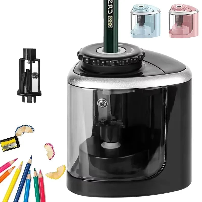 Automatic Pencil Sharpener Electric Auto Pencil Sharpener Helical Steel Blade Sharpener For Kids Adults Artists Colored Pencils Zpaxo